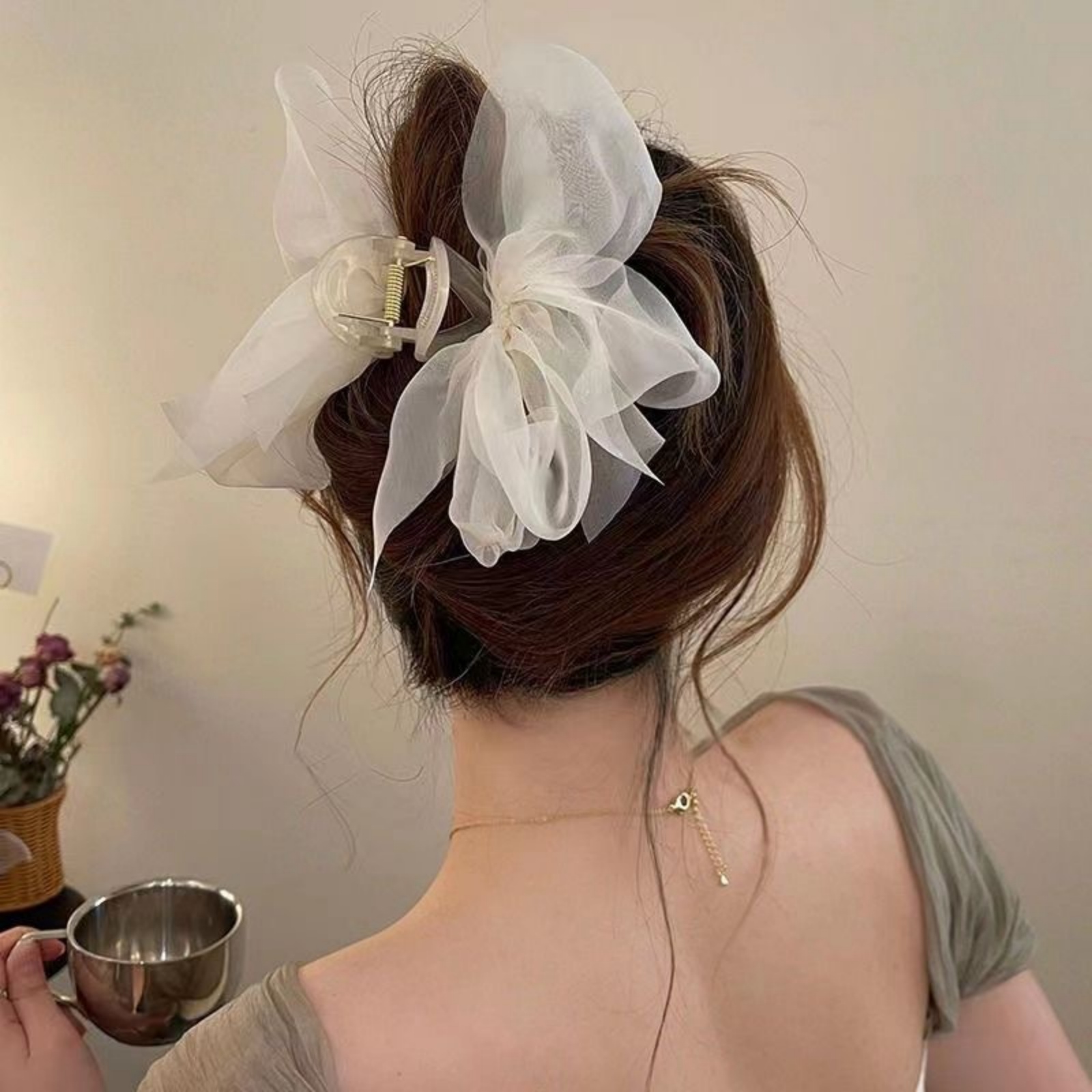 1 pieza de malla de tul con la - Hair Clip Claw Large reseña y precio