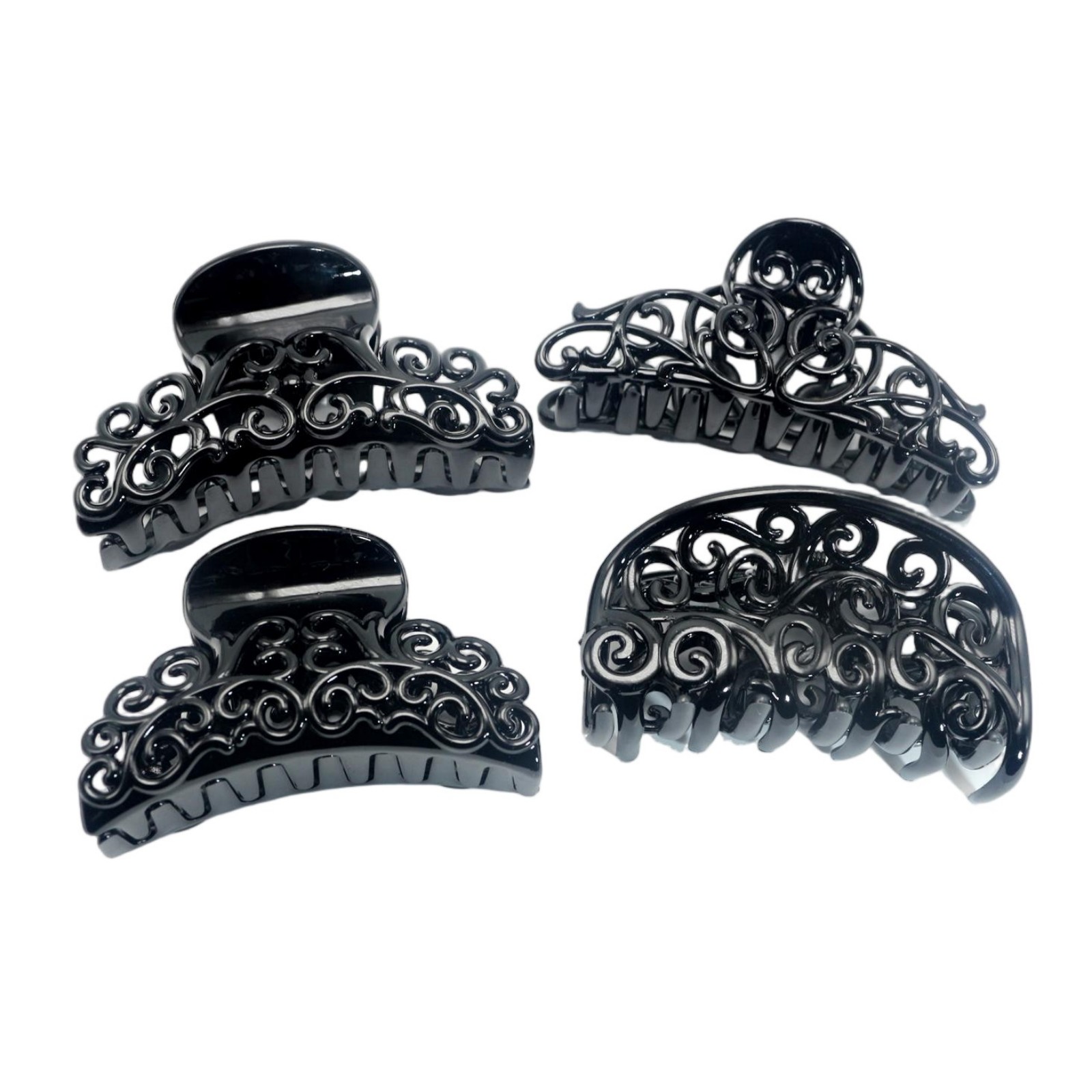 4 pinzas de plástico negras pa - Hair Clip Claw Large reseña y precio